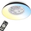 BRILONER - Ventilatore da soffitto con luce LED, telecomando, motore DC silenzioso con 5 velocità, CCT e luminosità regolabile, lampadario ventilatore da soffitto, lampadario, 60 cm, nero, bianco