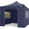 All Seasons Gazebos: Gazebo pop-up 3x3m completamente impermeabile con 4 pareti laterali Premium - Blu Navy
