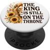 Christian Lion Prayer Typography Text De Il re è ancora sul trono Leone di Giuda Girasoli PopSockets PopGrip Adesivo