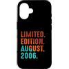 August 2006 Birthday Gift For Year 2006 Custodia per iPhone 16 Edizione Limitata Agosto 2006 Compleanno