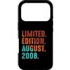 August 2008 Birthday Gift For Year 2008 Custodia per iPhone 17 Pro Edizione Limitata Agosto 2008 Compleanno