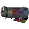 Freaks and Geeks -Pack 4in1 RGB AZERTY Tastiera+Mouse+Mousepad+Auricolare - RGB