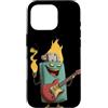 Guitar Lighter Outfit Custodia per iPhone 16 Pro Aspetto piuttosto leggero con grafica di fuoco e chitarra