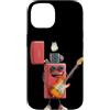 Guitar Lighter Outfit Custodia per iPhone 14 Accendino sorridente con costume da chitarra rock