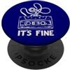 Retro Music Design Design a cassetta con scritta It's Fine - Retro Music Humor Vintage PopSockets PopGrip Adesivo