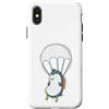 Skydiving fall jump fly tandem parachute Custodia per iPhone X/XS Paracadutismo pinguino con paracadute