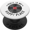 Vinyl record sound carrier music audio R Il vinile è il mio disco in vinile Happy Place PopSockets PopGrip Adesivo