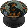 Belle Epoque Animals Design floreale Art Nouveau bassotto amante dei cani PopSockets PopGrip Adesivo