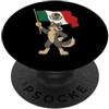 Bandera de Mexico Flag Wolf Latino Pride Bandiera del Messico Lupo Grigio Orgoglio Messicano Cinco De Mayo PopSockets PopGrip Adesivo