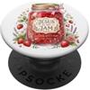 Jesus Is My Jam Strawberry Faith Christi Jesus Is My Jam Christian Faith - Barattolo con fragole PopSockets PopGrip Adesivo