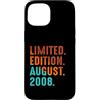 August 2008 Birthday Gift For Year 2008 Custodia per iPhone 15 Edizione Limitata Agosto 2008 Compleanno