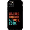 August 2008 Birthday Gift For Year 2008 Custodia per iPhone 11 Pro Max Edizione Limitata Agosto 2008 Compleanno