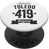 Vintage Area Code Pride Tees 419 Toledo Codice Area Distressed Autentica USA PopSockets PopGrip Adesivo