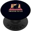 Geek and Nerd Tech Apparel Cat Lover Clu Pensa prima di fare clic su Funny Cybersecurity & Fan dei gatti PopSockets PopGrip Adesivo