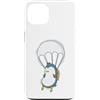 Skydiving fall jump fly tandem parachute Custodia per iPhone 13 Paracadutismo pinguino con paracadute