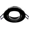 Planetitaly Faretto ad incasso portafaretto tondo quadrato foro 70mm moderno orientabile supporto lampade (Nero, Tondo)