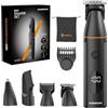 MAXGROOM 4 in 1 Rasoio Elettrico Corpo Uomo Kit, Rasoio Parti Intime Uomo IPX6 Uso Umido e Secco, Depilatore Corpo Ricarica di USB C (Nero, M)