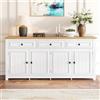 Lcoho Modern and Simple Credenza moderna per armadio e credenza a buffet (bianco, 160 L x 35 L x 76 H (cm)