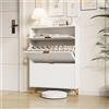 SAOOZBE Scarpiera con 2 ante, scarpiera sottile con divisori regolabili, scarpiera con cassetti, scarpiera per corridoio, ingresso, soggiorno, 80 x 24 x 120 cm (bianco A)