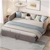 WOBOPCG Letto giornaliero 90/180 x 200, divano letto multifunzionale, allungabile 90/180 x 200, letto imbottito con rete a doghe, letto funzionale per ragazzi singolo, senza materasso (grigio +