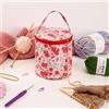 Starnearby Borsa per Lavoro a Maglia Portatile con Motivo Floreale Borsa Porta Filati Borsa Porta Lavoro a Maglia Borsa per Maglieria Contenitore per Filati, Uncinetti, Accessori per Maglieria