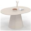 IDMarket - Tavolo da pranzo rotondo allungabile angelo 6 persone legno beige 110-150 cm
