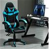 mcc direct Sedia da ufficio ergonomica, sedia da ufficio, girevole, sedia da gioco, sedia da gioco, blu