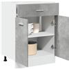Generico Armadio Inferiore Cassetto "Lyon" Grigio Cemento 60x46x81,5,Pensili da Cucina