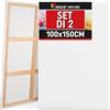 Zenacolor Tela per Dipingere 100x150 - Set di 2 Canvas Tele per Dipingere 100x150 Senza Acido - Adatte a Tutti i Tipi di Pittura su Tele