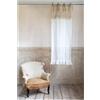 Blanc Mariclo Set Due Tendine vetrage per Finestra in Lino Bianco con mantovana Ricamata, Shabby Chic Dentelle 60x160 cm