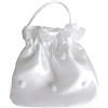 Zasvec Borsa da Sposa in Raso Borsa per la Comunione Borse Bianche con Coulisse Pochette in Raso Borsa da Donna Pochette per Matrimonio Festa di Compleanno