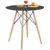 MA MAISON Tavolino Tondo Ø60X74h CM - in Legno, Moderno, di Design, da Bar, Soggiorno, Cucina, Stile Industrial - Colore (Nero)
