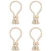 KBRPEY Calamite per Tende in Corda di Cotone Naturale con Nappe Fermatende Magnetici Eleganti per Decorazioni Interne Set di 4 Fermatenda Stile Boho per Soggiorno Camera da Letto Ufficio