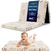 Totsy Baby Materasso lettino pieghevole neonato 60x120 cm - materassi per culla e divano letto o materassino da campeggio in schiuma traspirante con fodera lavabile 60 x 120 cm Giraffe
