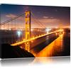 Pixxprint InstyleArt Golden Gate Bridge di Notte Stampa su Tela 60x40 cm Artistica murale