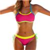 Generico Set Sportivo Da Donna a Vita Alta Costumi Da Bagno Donna Costume Mare Due Pezzi Spiaggia Push Up Imbottito con Pantaloncini Bagno Sexy Brasiliana Beachwear Piscina Costume Due Pezzi Taglie Fort (M)
