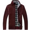 ORANDESIGNE Uomo Cardigan Felpa Cappotto Lana Tops con Cerniera Lavorato a Maglia Maglione Stand Colletto con 2 Tasche Caldo Maniche Lunghe Calda Casual Cappotti A Blu M