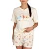 sarcia.eu Disney Pigiama da Donna, a Due Pezzi, Estivo, a Maniche Corte, (Winnie The Pooh, Minnie Mouse, Stitch) 100% Cotone (IT, Testo, S, Regular, Regular, Disney)