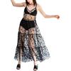 ORANDESIGNE Vestito da Spiaggia in Rete da Donna Costume da Bagno Trasparente Bikini Cover Up Rave Festival Club Abito Midi Abito Nero Trasparente Abito Streetwear Clubwear J Nero XS