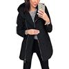 Onsoyours Cappotto da Donna con Cappuccio e Zip a Maniche Lunghe Casual Giacche Nero 38