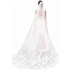 HAOHIZE Velo di Pizzo,Velo da Sposa in Pizzo Ricamato da Sposa Lungo Semplice Morbido Velo a Goccia Accessori per Matrimonio