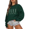Tomwell Felpa da Donna Senza Cappuccio Elegante Felpa con Stampa Casual per Ragazza Donna Autunnale e Invernale Girocollo Caldo Maglione a Maniche Lunghe Tops B Nero M