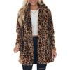 Generico Cappotto Donna Invernale Senza Cappuccio, Giacca Softshell Donna con Tasche, Cappotti Stampa Leopardata Colletto rovesciato Caratteristico - Coat Pelosa Sportiva Marrone L