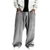 Onsoyours Pantaloni in Velluto a Coste da Uomo Tinta Unita con Tasca Elastico in Vita Pantaloni per Jogging A Grigio 4XL