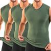 HERMKO 3050 - Confezione di 3 canottiera da uomo con scollo a V Olive D 10 = 44 X-Large