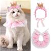 Legendog Bandana, costume da principessa carino pizzo corona accessori per gatti cani di piccola taglia, vestito rosa per festa di compleanno
