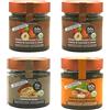 ZeroCal - Dalia Dalia - Crema spalmabile | Senza aggiunta di zuccheri con ERITRITOLO - STEVIA | Vegan | Prodotto artigianale italiano | 4 pezzi da 200 g |Nocciole - Cacao, Crema di Cacao, Arachidi - Cacao