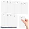 Swpeet Etichette in plastica con cavi con foro di rinforzo, etichette scrivibili per bagagli (bianco, 27,3 x 16,2 cm)