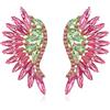 EVER FAITH Orecchini a perno con ali d'angelo, orecchini con cristalli di strass marcati con d'angelo per Donne Ragazze Rosa