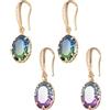GOMAKERER 2 paia di orecchini a goccia di cristallo 2 colori ovali scintillanti strass scintillanti scintillanti orecchini strass sfaccettati orecchini alla moda regalo per le donne